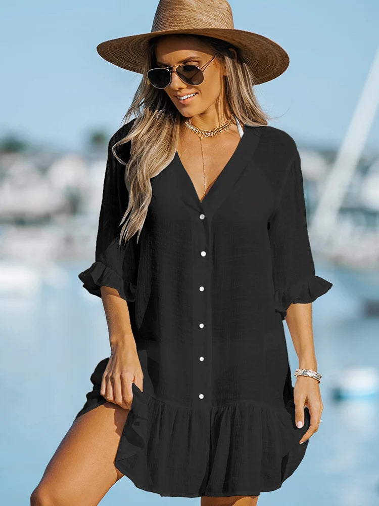 Sophie - Ruffled Shirtdress