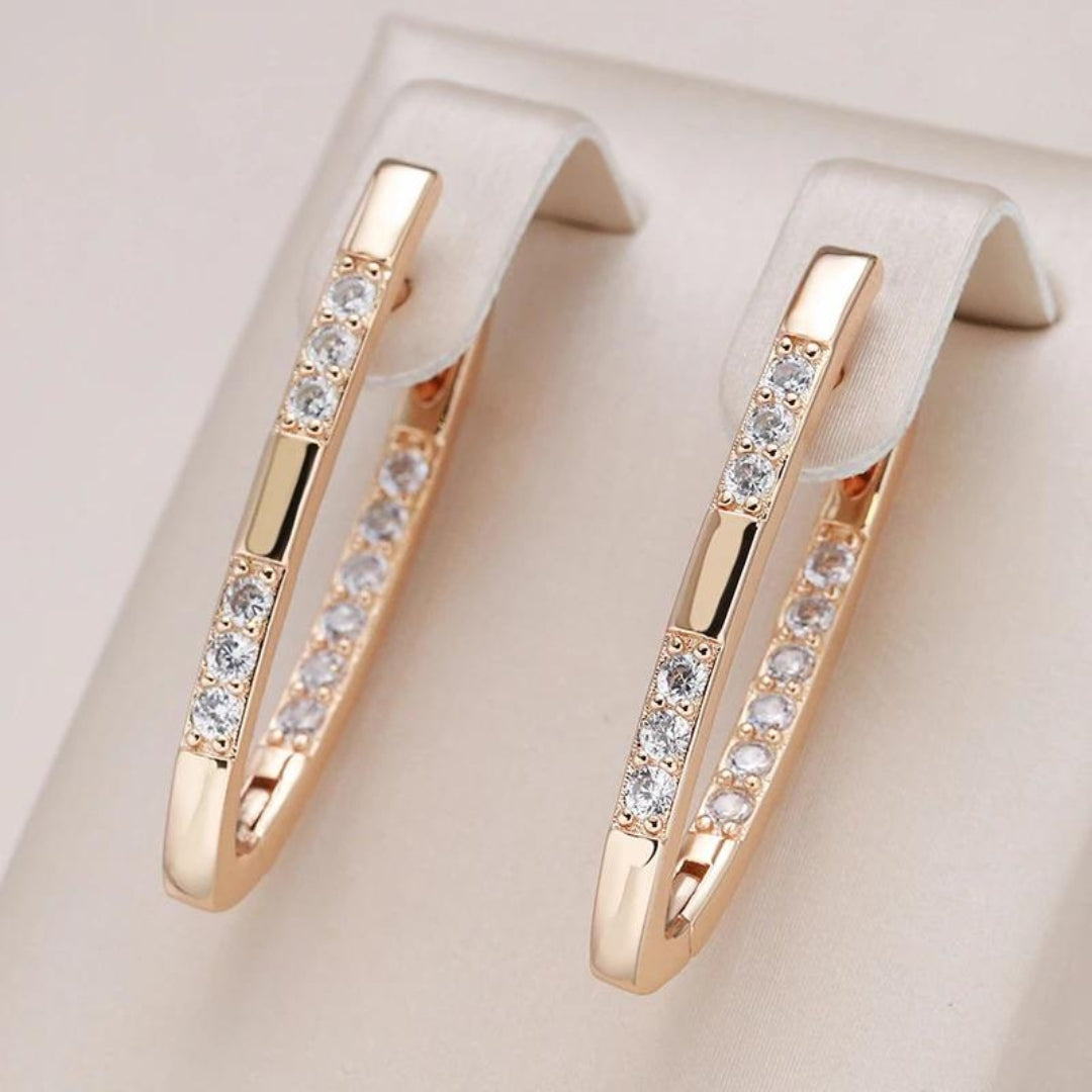 Zirconia Gold Earrings