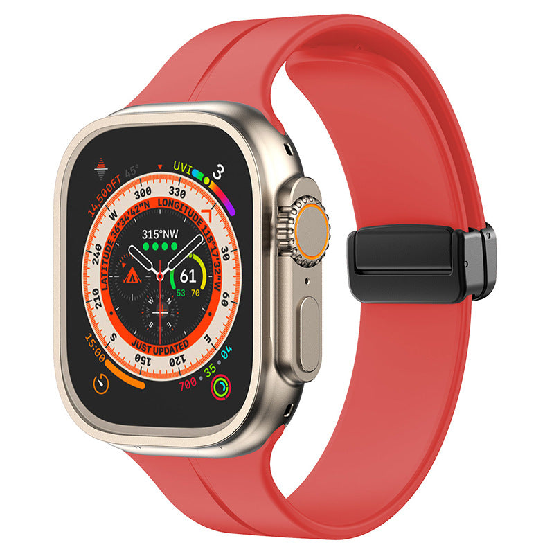 Simple Silicone Magnetic Folding Band For Apple Watch