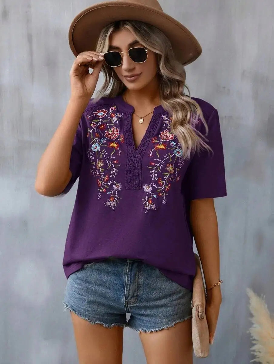 Amara - Embroidered Floral Blouse