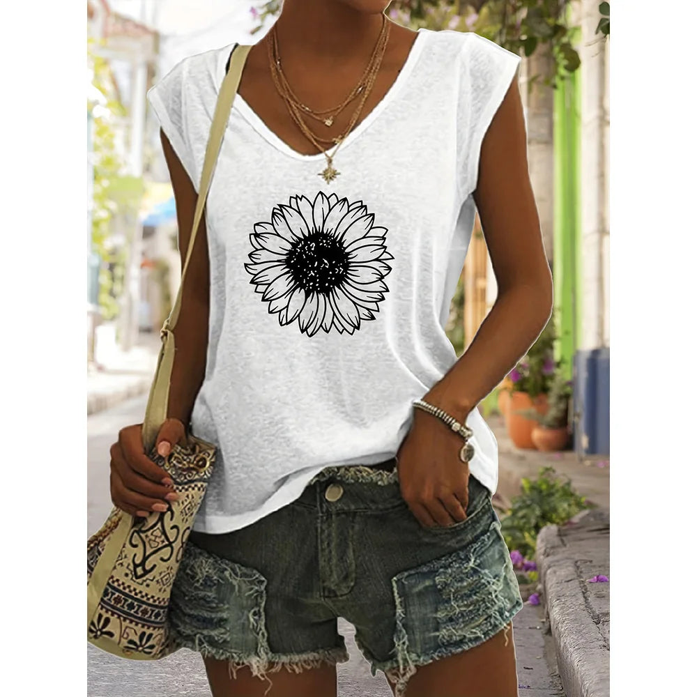 Viola - Floral V-Neck Tank Top