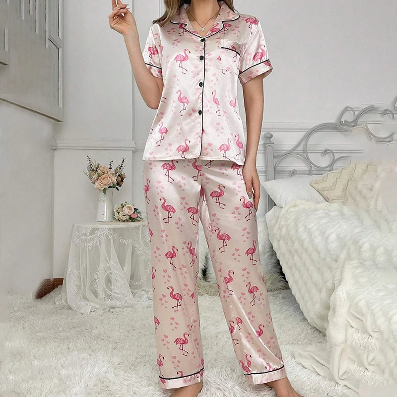 Elysia - Satin Autumn Pajama Set