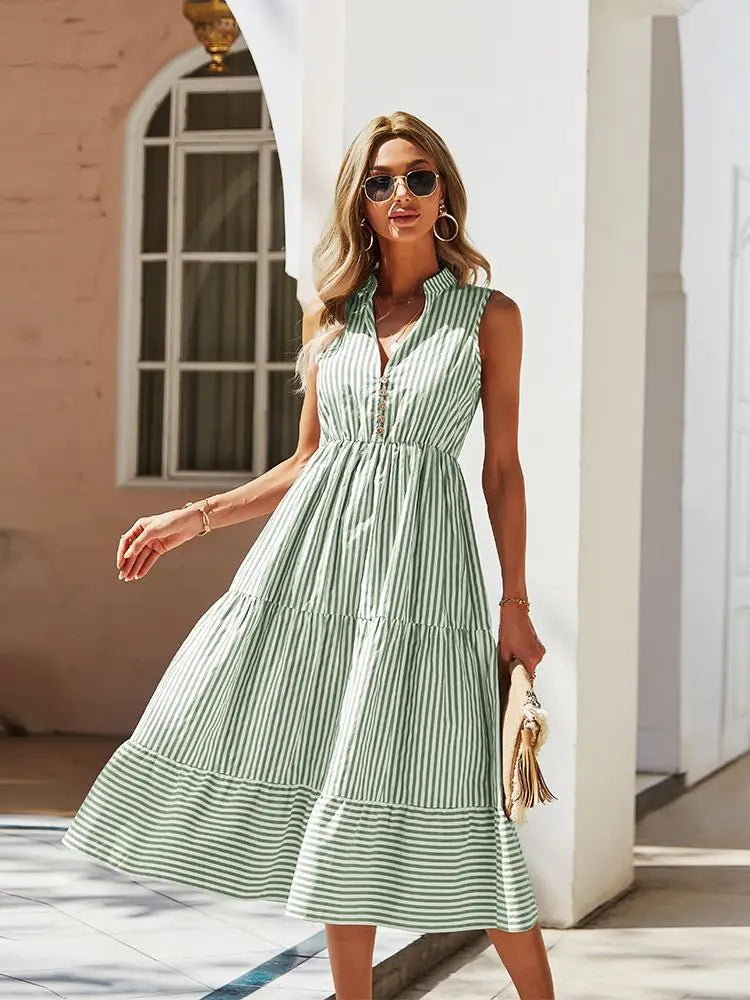 Maya - Boho Striped Sundress