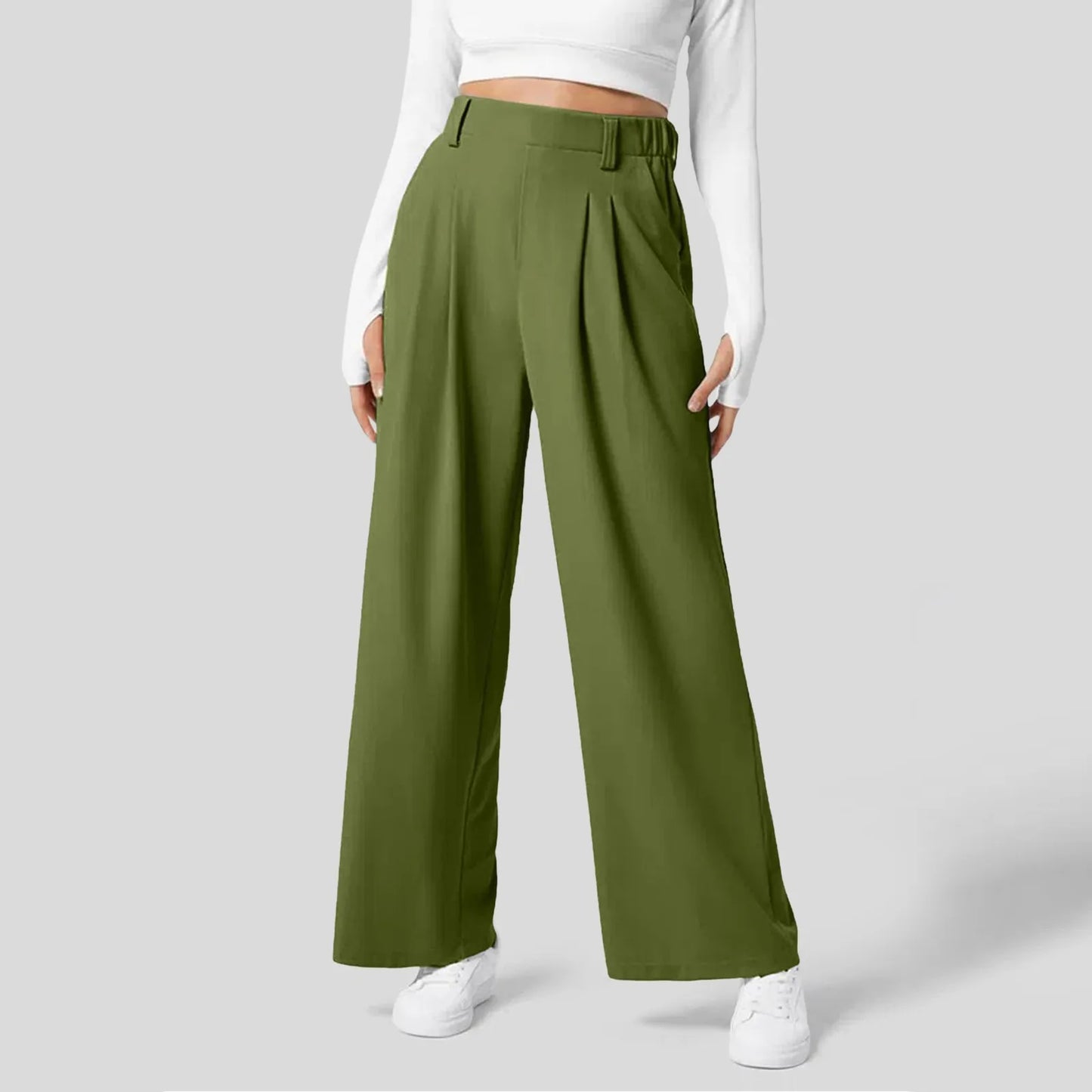 Serena Fit™ High Waist Pocket Waffle Casual-Work Pants