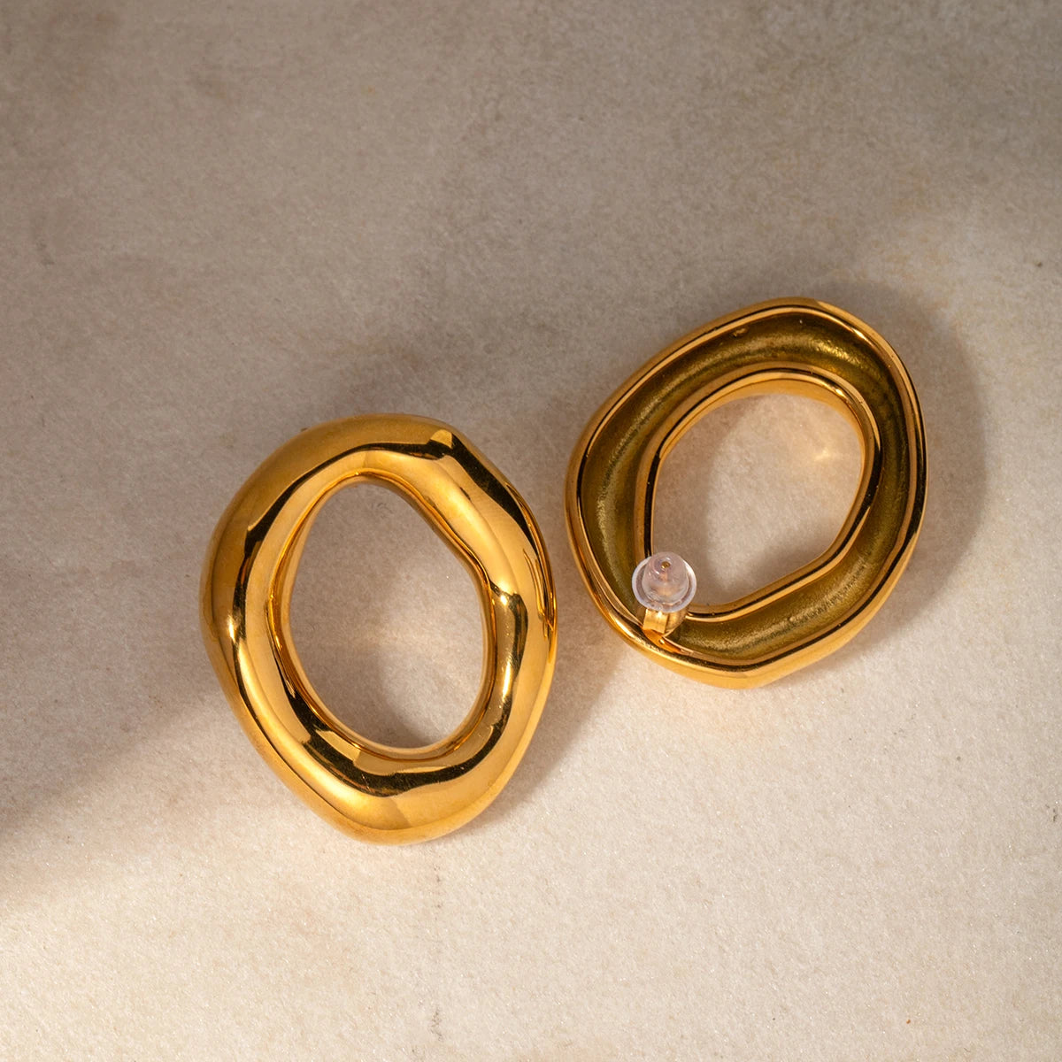 Minimalist Oval Stud Earrings