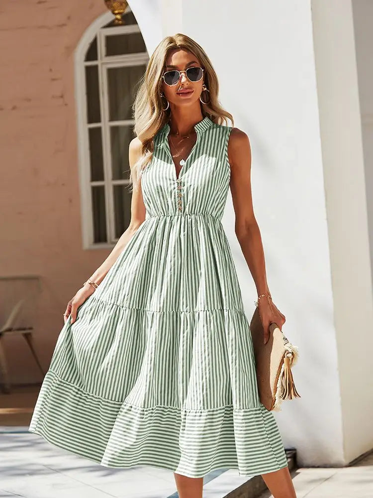 Maya - Boho Striped Sundress