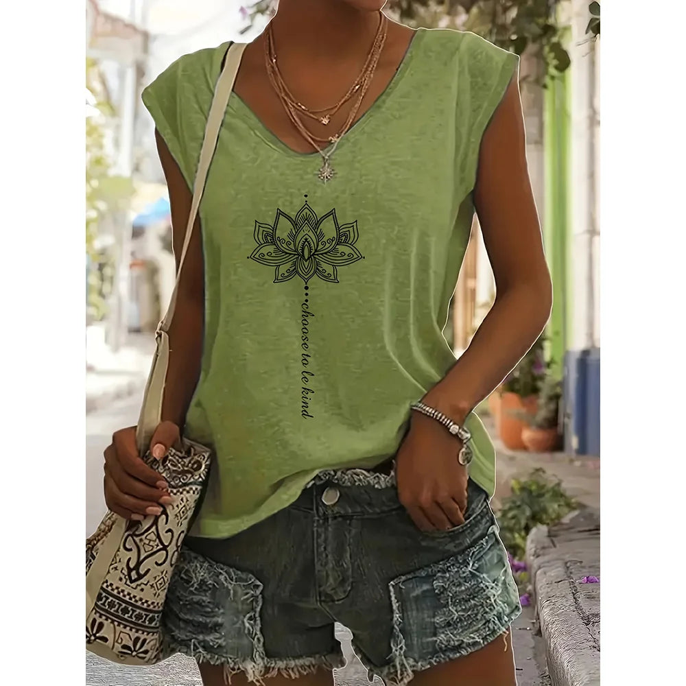 Viola - Floral V-Neck Tank Top