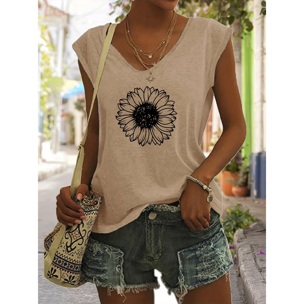 Viola - Floral V-Neck Tank Top