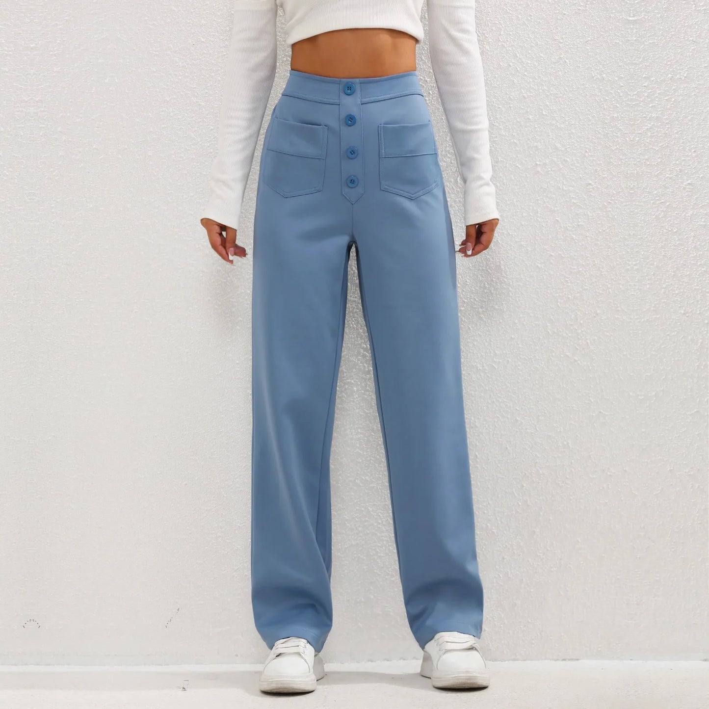 Serena Flex™ High Waist Button Pocket Casual-Work Pants