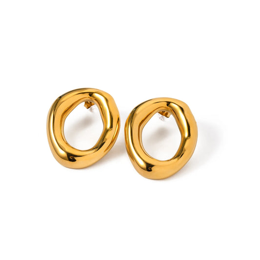 Minimalist Oval Stud Earrings