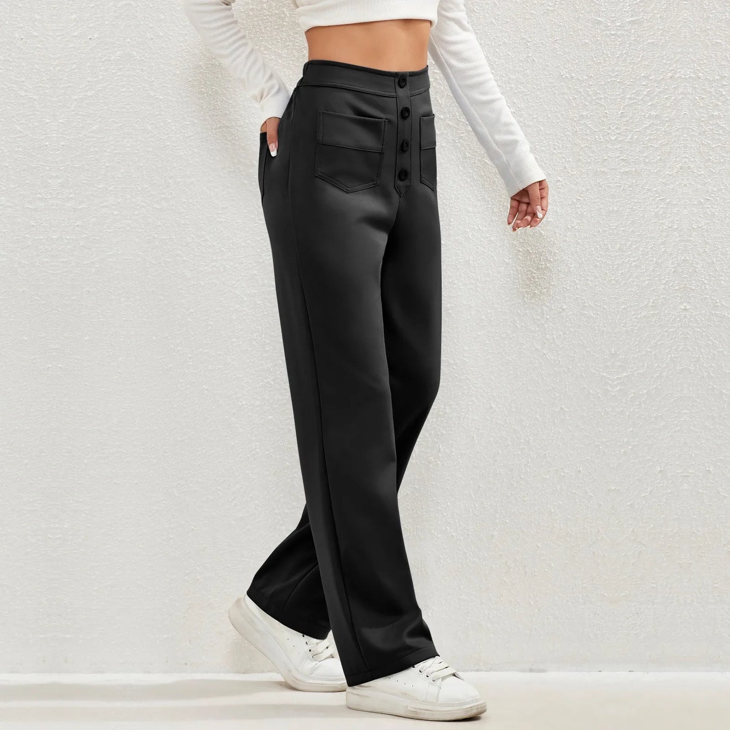 Serena Flex™ High Waist Button Pocket Casual-Work Pants