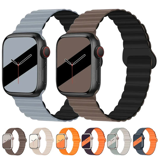 Magnetic Strap For Apple Watch Bands 45mm 38mm 49mm 40mm 42mm 41mm Silicone Sport Bracelet iWatch Series ultra 9 6 5 7 8 se 44mm