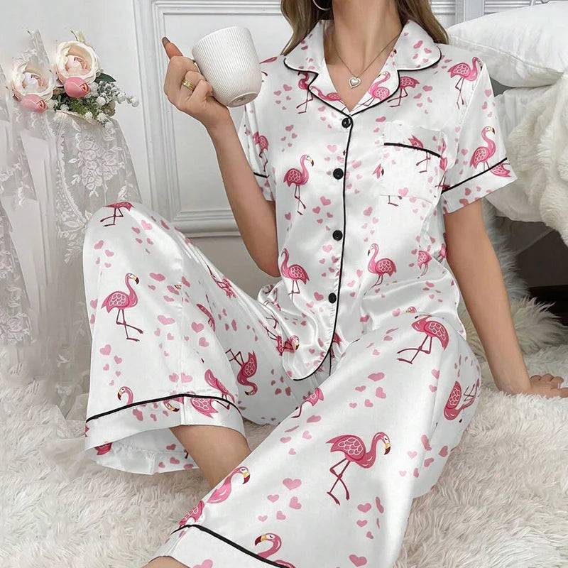 Elysia - Satin Autumn Pajama Set