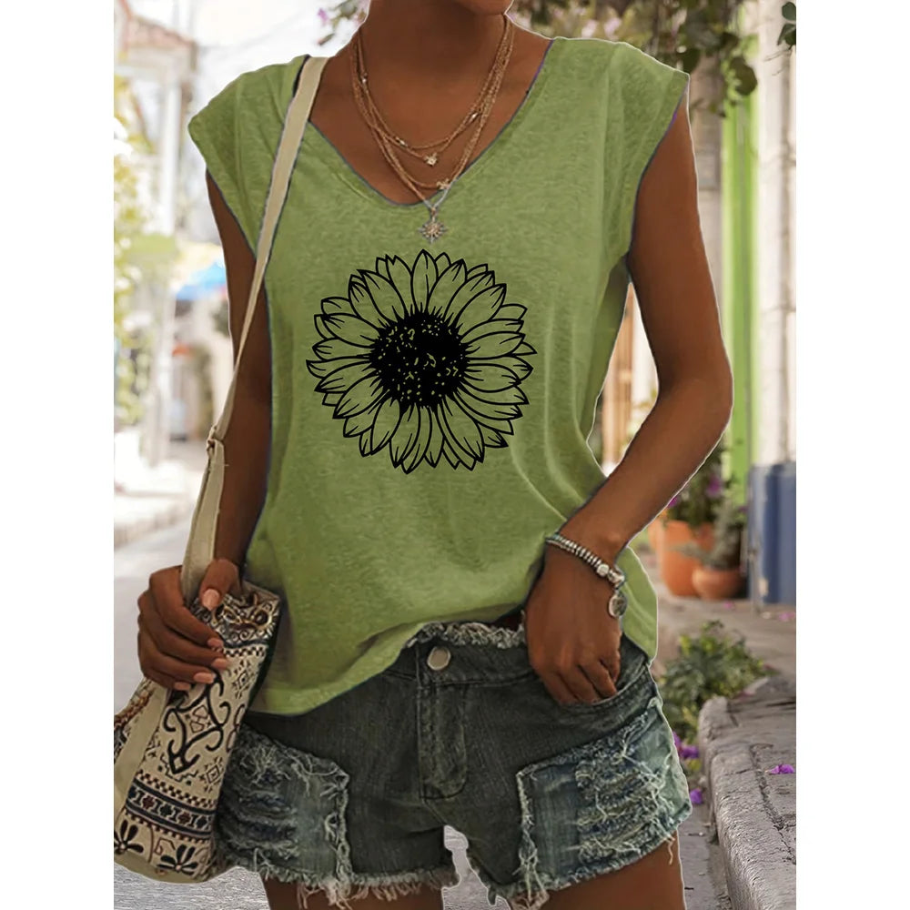 Viola - Floral V-Neck Tank Top