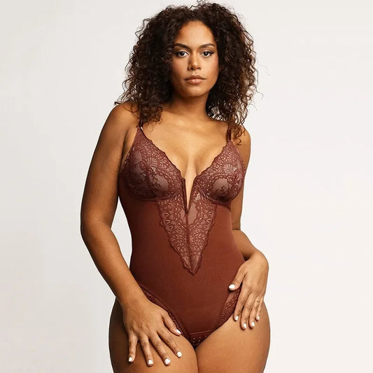 Olivia | Shapewear Bodysuit With Deep V-Neckline