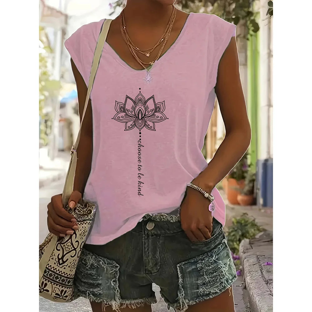 Viola - Floral V-Neck Tank Top