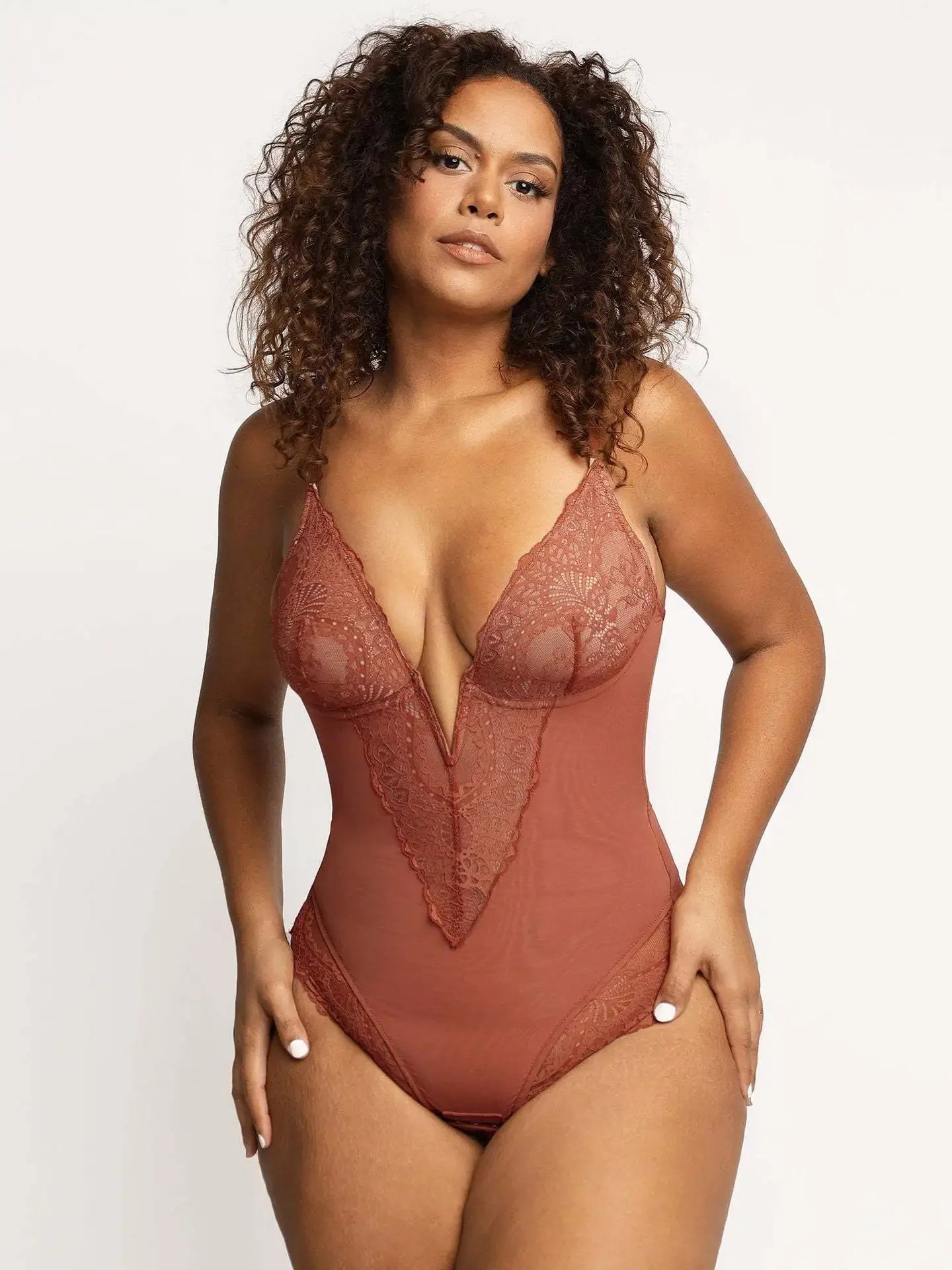 Olivia | Shapewear Bodysuit With Deep V-Neckline