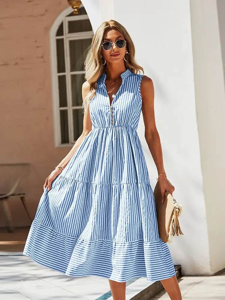 Maya - Boho Striped Sundress