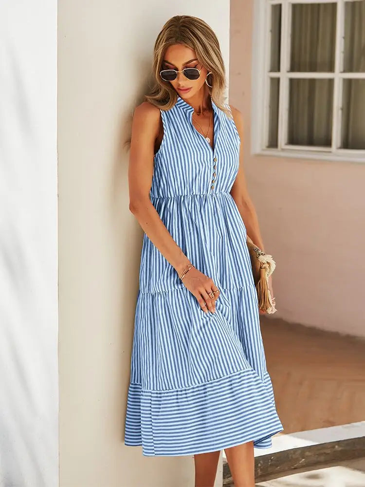 Maya - Boho Striped Sundress