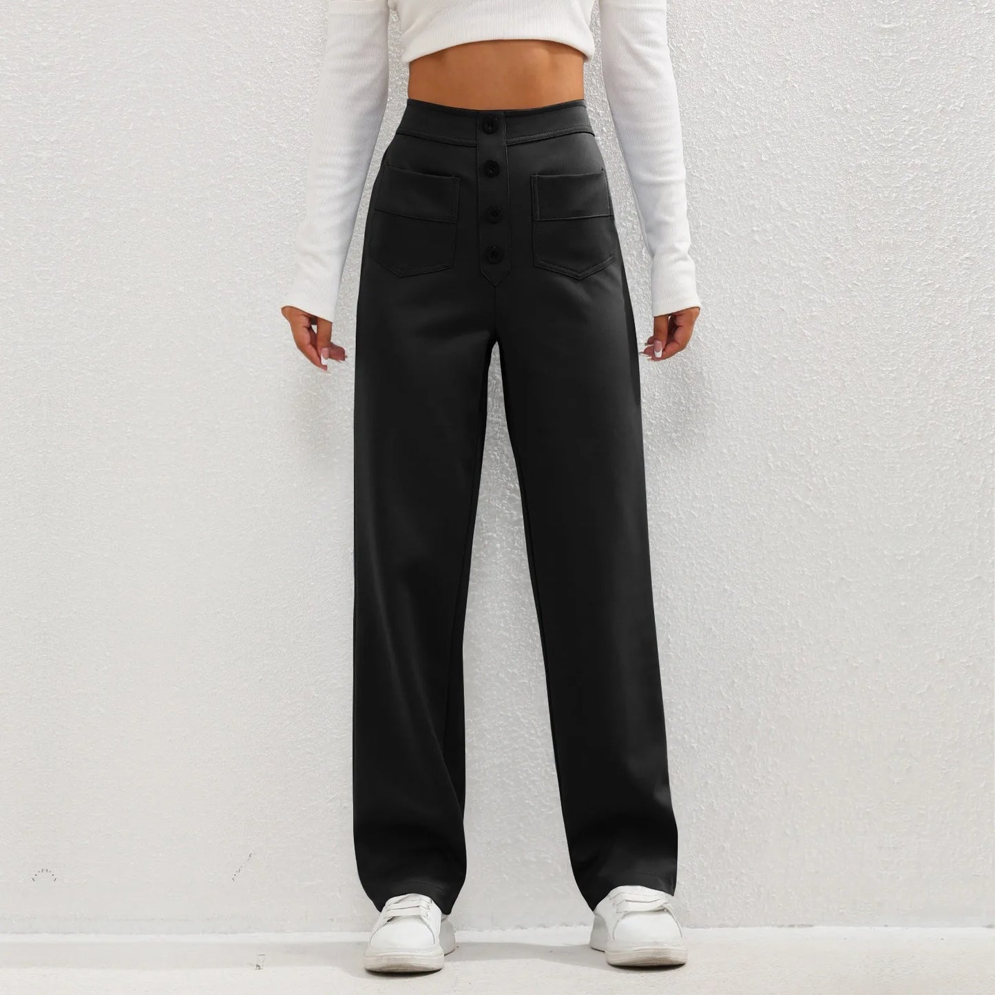 Serena Flex™ High Waist Button Pocket Casual-Work Pants