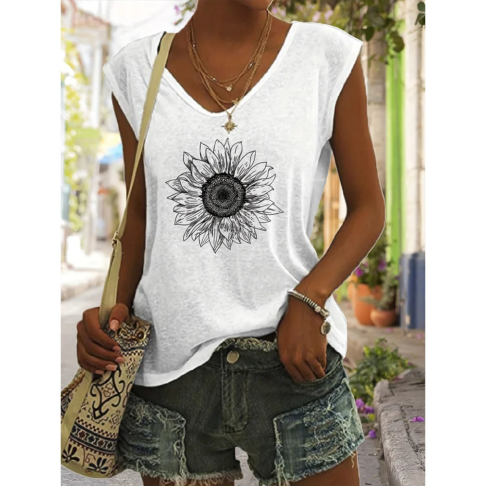 Viola - Floral V-Neck Tank Top