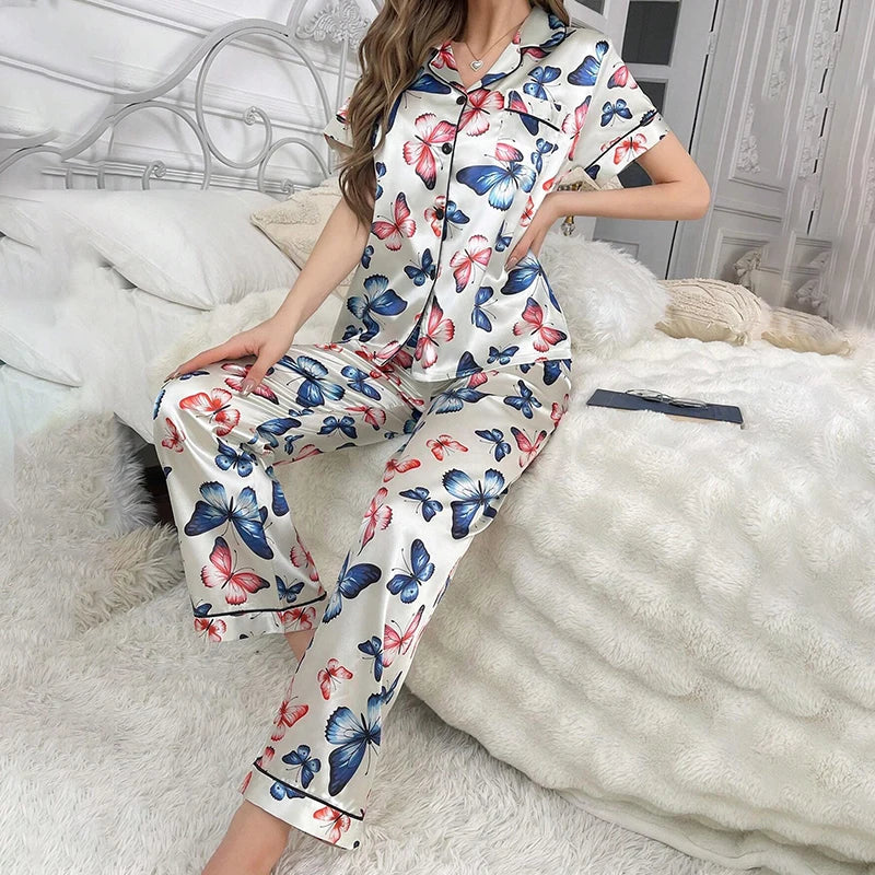 Elysia - Satin Autumn Pajama Set