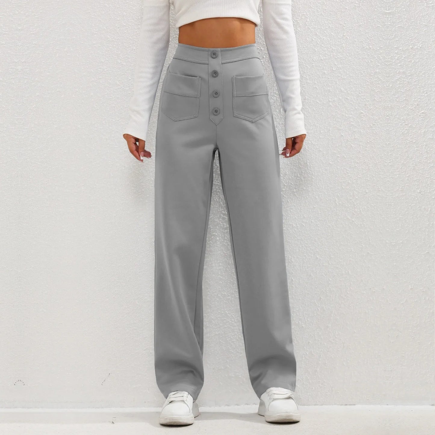 Serena Flex™ High Waist Button Pocket Casual-Work Pants