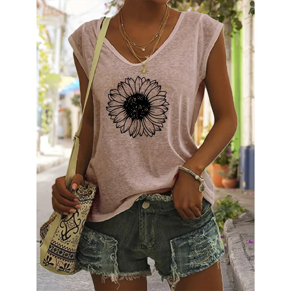 Viola - Floral V-Neck Tank Top