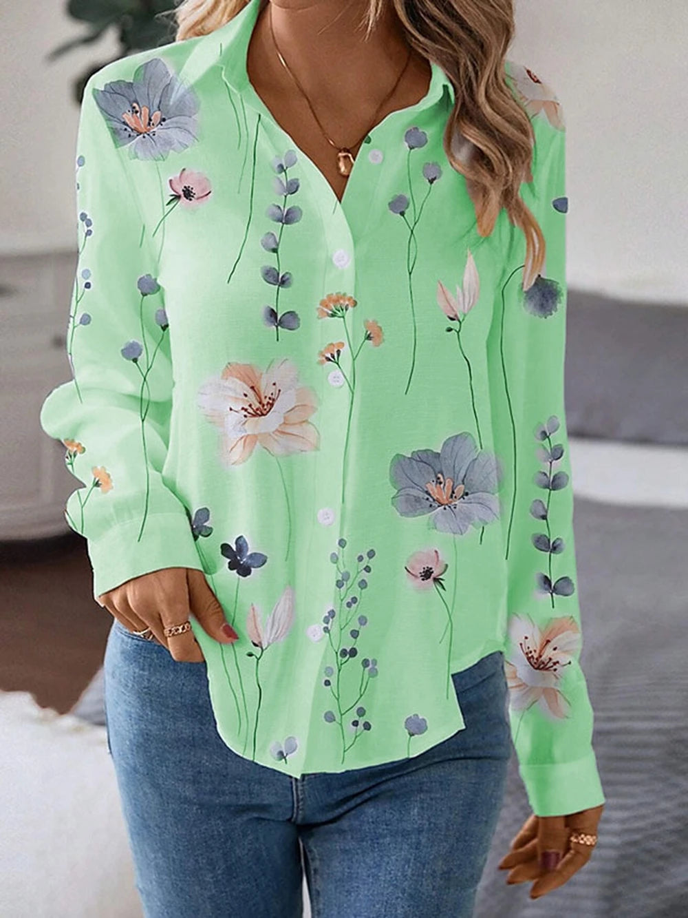 Florielle - Bloom Print Button-Up Blouse