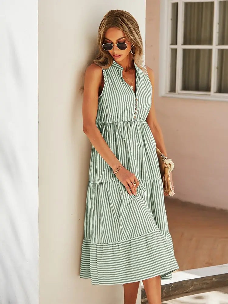 Maya - Boho Striped Sundress