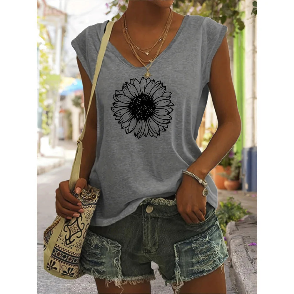 Viola - Floral V-Neck Tank Top