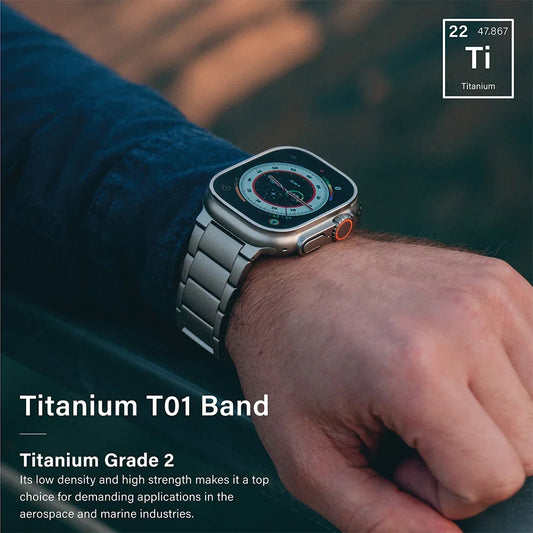 Luxury Titanium Bracelet for Apple Watch Ultra 2 Band 49mm 45mm 44mm 46mm Business Strap for IWatch Series 10 9 8 7 6 5 4 Se 3 2