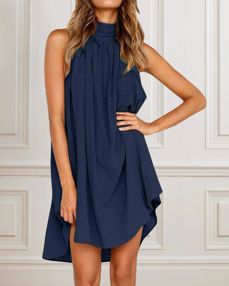 Sweet Crinkle Sleeveless Mini Dress