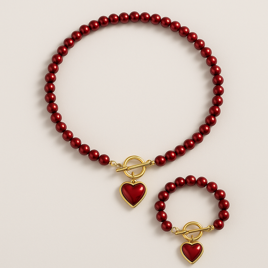 Celeste Pearl Heart Set