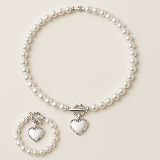 Celeste Pearl Heart Set