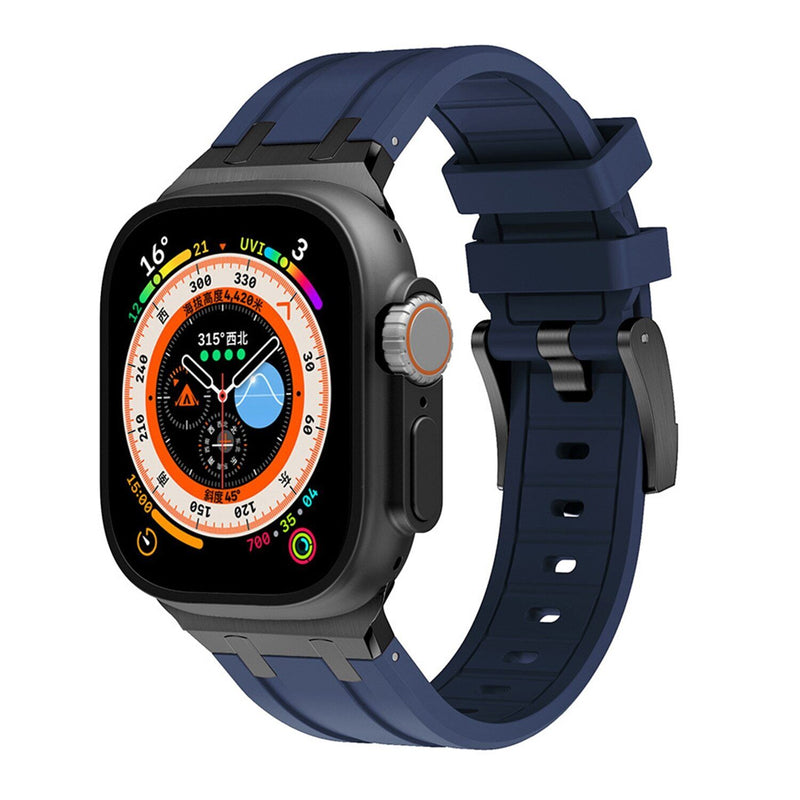 NEW AP Thick Silicone Band With Titanium Adapter For Apple Watch